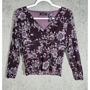 Axcess Babydoll Top Womens XL Vintage Y2K Mesh Floral Velvet Sheer Whimsigoth